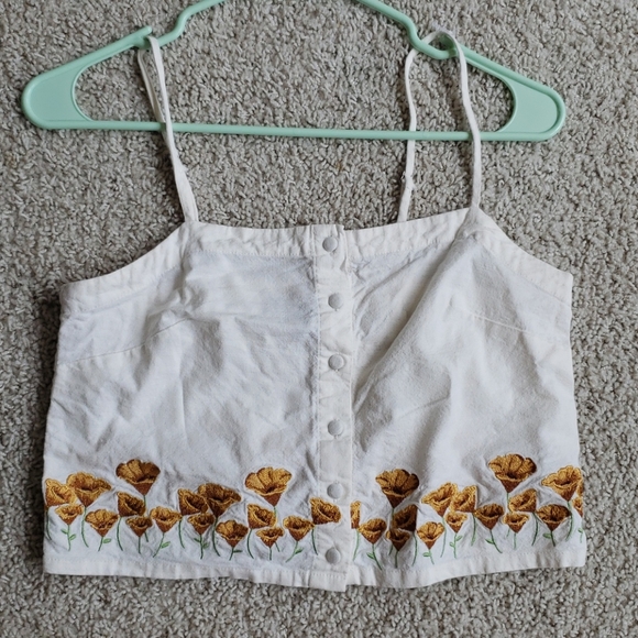 Forever21 cream boho sleeveless top - Picture 1 of 3